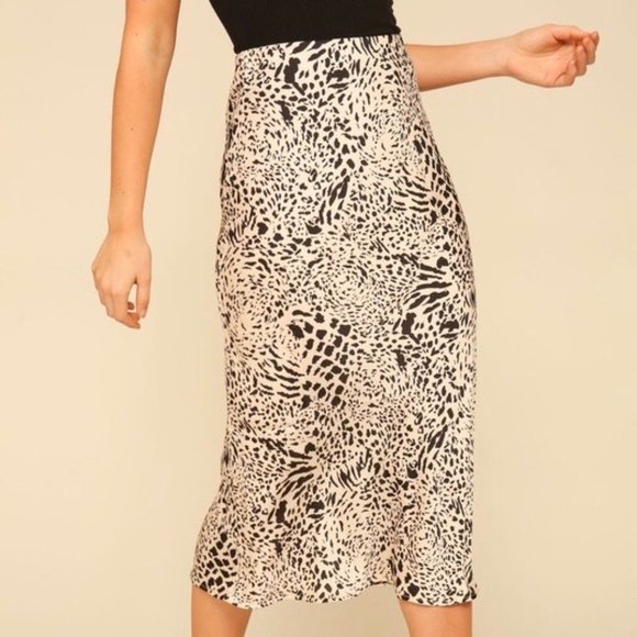 RUNNIN WILD LEOPARD PRINT MIDI SKIRT - Picture 1 of 5